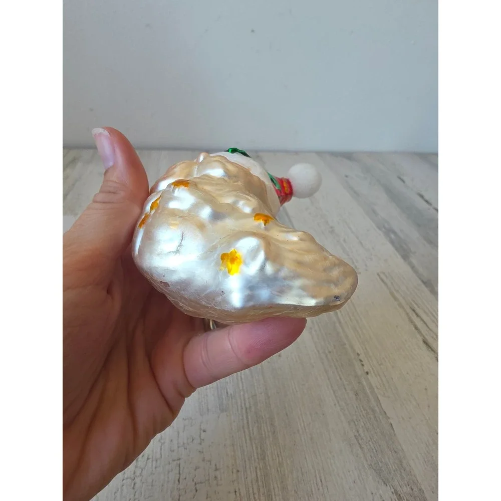 Santa Moon glass ornament beard glitter Stars Xmas tree